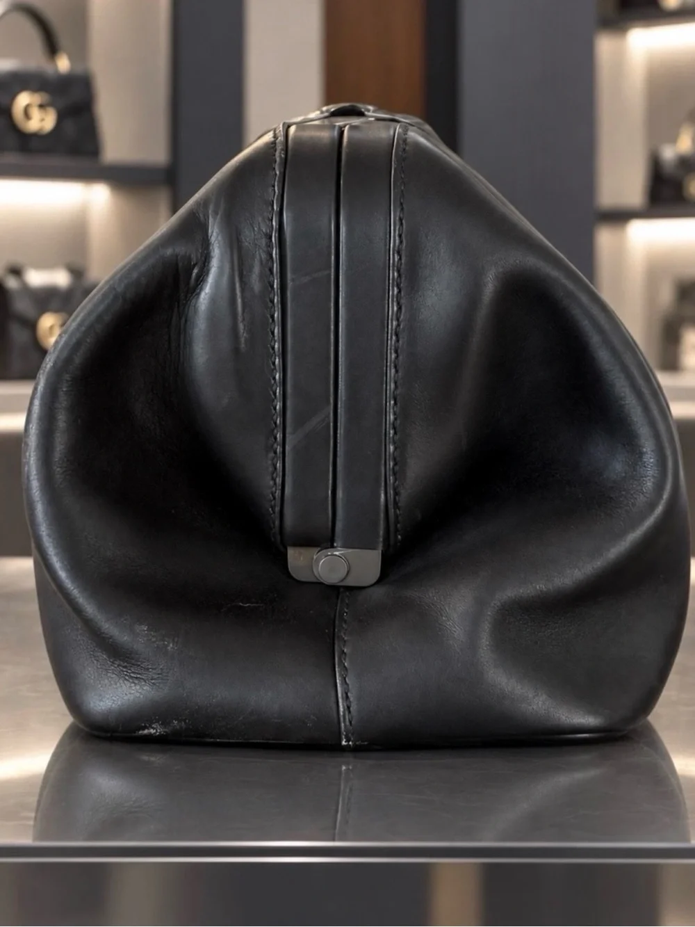 Authentic Gucci. Extremely Rare Black Leather Doctors Bag NWOT